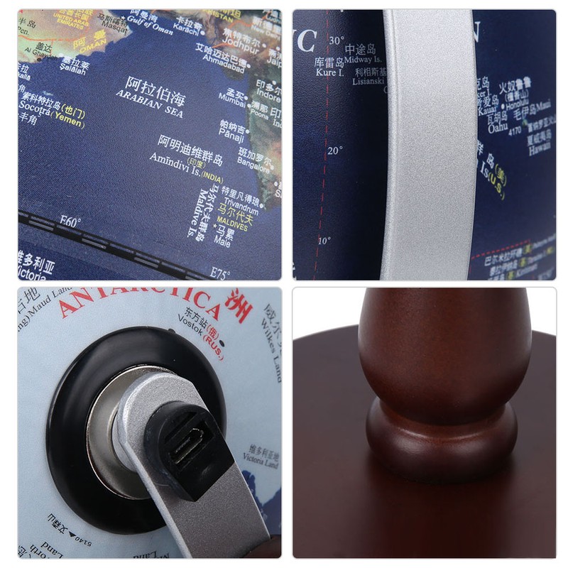 20CM 3D Retro Globe HD Student Learning Tools Study Room