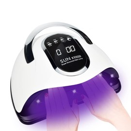 280W UV LED Nail Lamp, Fast Nail Curing Lamps for Home & Salon, 66 Beads Led Nail Dryer for Gel Polish with Automatic Sensor/4 Timer Setting, Handle Professional Nail Art Tools