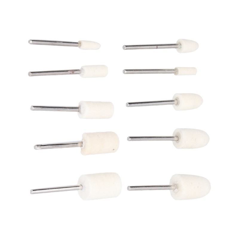 100Pcs Polishing Head Wool Felt Tapered Cylindrical Buffing Wheel Set