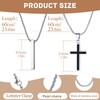 ZENGSING Men's Stainless Steel Necklace Cuboid Stainless Steel and Cross