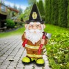 Dwarf Old Man Statue Black Hat Fireman Resin Sculptures Old