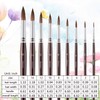 Fuumuui Sable Watercolour Brushes, 9pcs Detail to Mop Kolinsky Sable