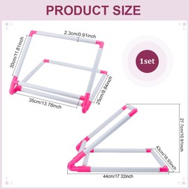 FINGERINSPIRE Universal Embroidery Clip Frame Deep Pink and White Plastic Scroll Embroidery Frames Embroidery Hoops Needlepoint Stretcher Frame Household Handheld Cross Stitch Sewing Tool