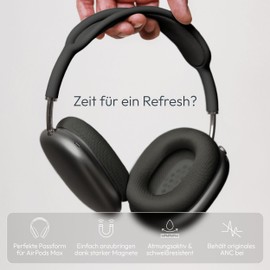 Vonmählen Air Cushions Replacement Ear Pads for AirPods Max, Magnetic Attachment, Breathable and Sweat Resistant - Black