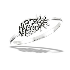 Unique Pineapple Ring New .925 Sterling Silver Tropical Island Band Size 9