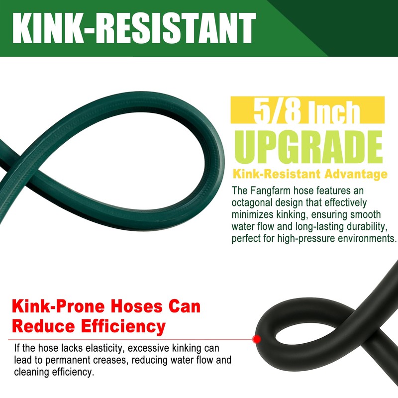 FangFarm Flexible Rubber Hose 15FT: No Leak and No Kink