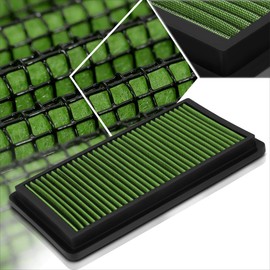 Green Reusable Washable High Flow Drop-in Air Filter Compatible with 03-06 Mazda 6 2.3L / MPV