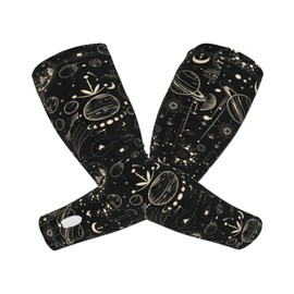 CVFGHJOKC Moon Phase Cooling Arm Sleeves For Men & Women Sunscreen Arm Cover With Thumb Holes For Gardening Outdoors Sports Workouts