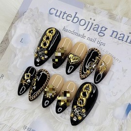 Hip chrome handmade nail tips - Oval M / 힙한 크롬 수제네일팁 - 오벌M