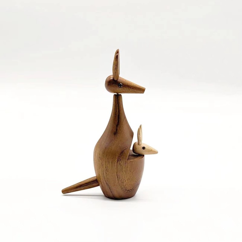 Hej!e Royal Pet Kangaroo Wooden Figurine Object, Scandinavian Miscellaneous Goods,