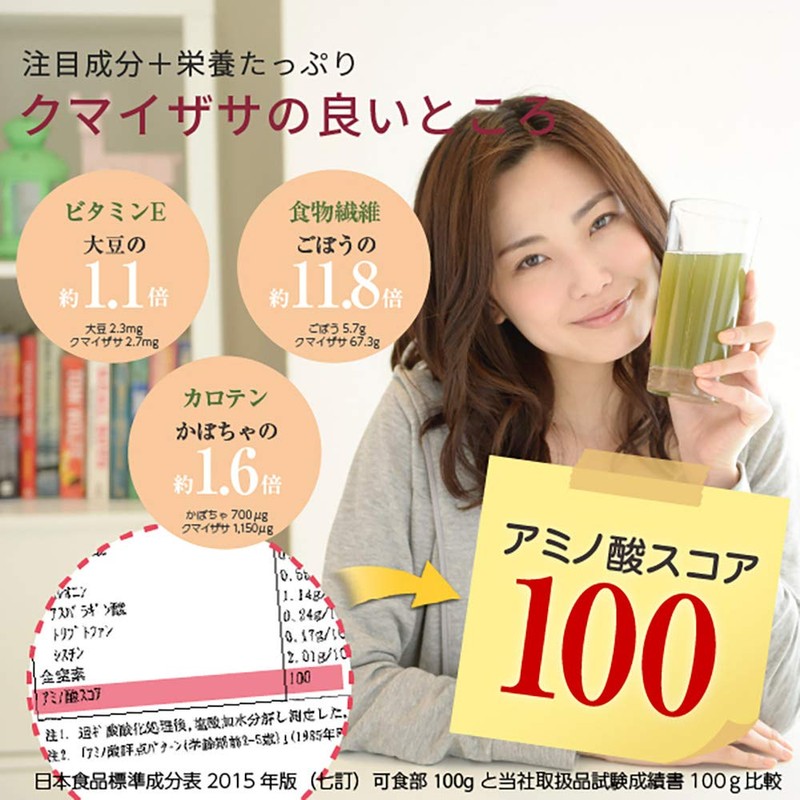 nichie クマイザサ 青汁 北海道産 100% 青汁パウダー 粉末 800g (400g×2袋)