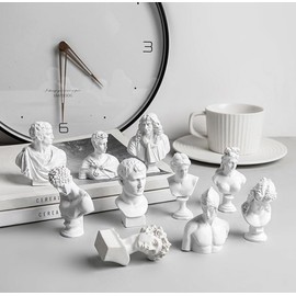 Garwor 10PCS/Set Mini Figures of Greek Mythology Statue Resin Sculpture World Famous Bust Figurine Home Office Art Décor, 2.75" H