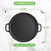 NutriChef 13-Inch Flat Cast Iron Pizza Pan - Versatile Pre-Seasoned
