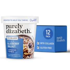 Purely Elizabeth Gluten-Free Collagen Oats Cup, Blueberry Walnut (12 Ct.)