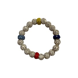 UNISEX BRACELET-White/colored beads - Size: WOMENS S-M
