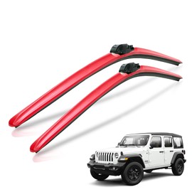 Clix Wipers - Jeep Wrangler & Gladiator (16"/16") Red Windshield Wiper Blades (All Wrangler & Gladiator Models), All-Weather Replacement Wipers-Set of 2, Includes Quick Connect Clips (1997-2025)