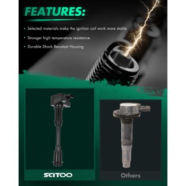 SCITOO SCITOO 4 ignition coils wilth 4 iridium Spark Plugs,for Ford Transit Connect 1.6L 2014-2016,for Fusion 1.6L 2013-2014,for Fiesta 1.6L 2014-2016,for Escape 1.6L 2013-2016 UF674 C871, GN10644