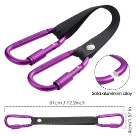 Bag Hook for Fence, Aluminum Alloy Carabiner Strap for Hanging Softball Tennis Pickleball Basketball Baseball Bag and Water Bottle (Purple 2)
