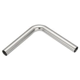 PATIKIL 90 Degree Sanitary Extended Pipe, 1inch OD Mandrel Bend Elbow Exhaust Pipe Straight Connector 304 Stainless Steel Extended Pipe for Welding Modified Stair Handrail HVAC