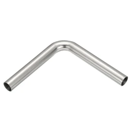 PATIKIL 90 Degree Sanitary Extended Pipe, 1inch OD Mandrel Bend Elbow Exhaust Pipe Straight Connector 304 Stainless Steel Extended Pipe for Welding Modified Stair Handrail HVAC