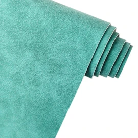 Cyan Soft Faux Suede Fabric 30x135cm Synthetic Faux Leather Frosted Leatherette for Car Decoration Home Textiles