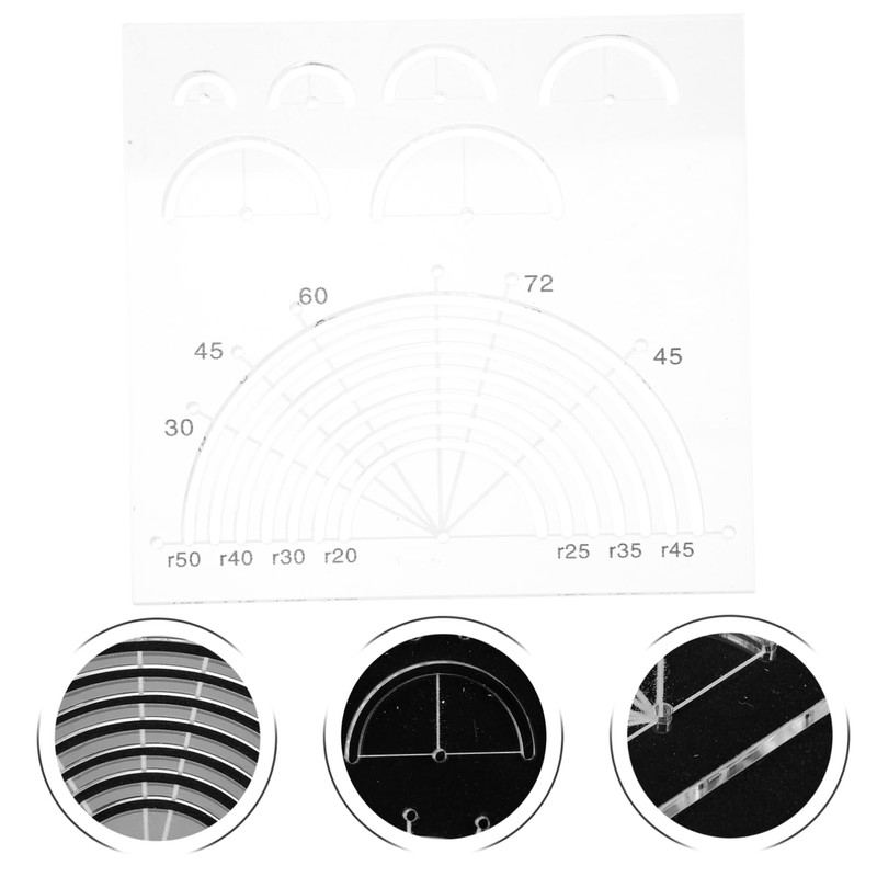 DOITOOL Acrylic Quilting Ruler Set Multi Functional Semicircle Cutter Template