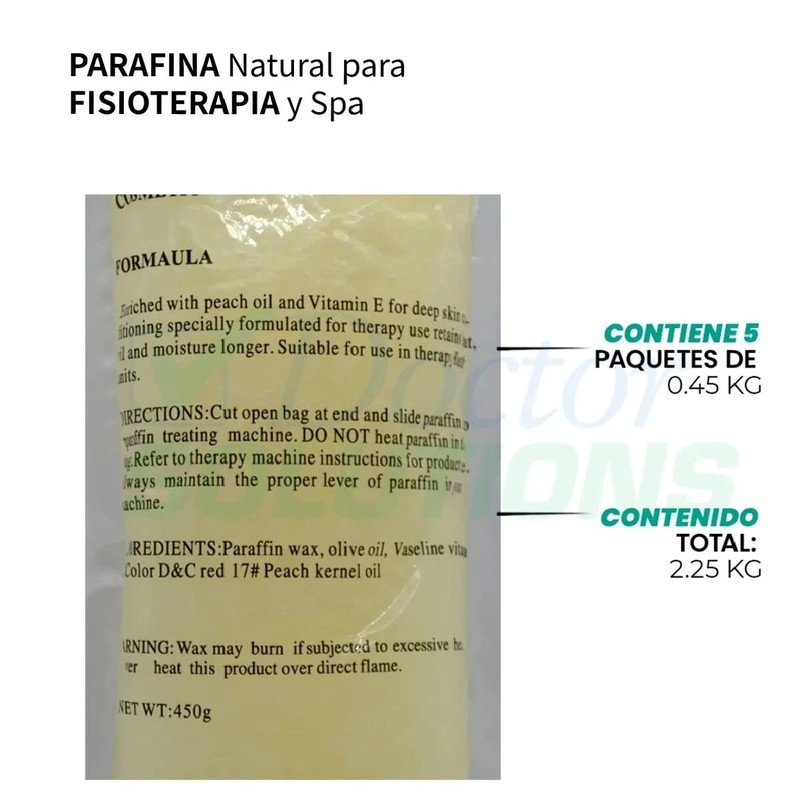 Parafina Rmt Blanca Sin Aroma (natural) Para Fisioterapia Paquete de