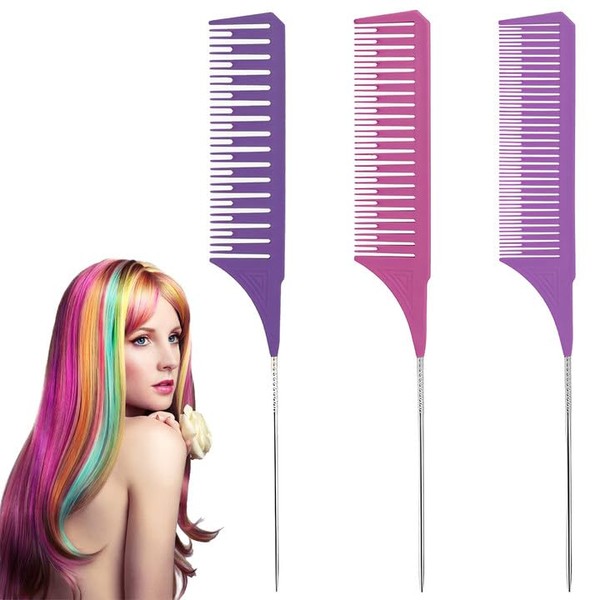 3 Sizes Hair Comb Vellen Hair Hair Comb Stem Comb Hair Comb Hair Comb Hairdresser for Hairdressing Salon Hair Comb Set Strands Set Professional Highlight Comb