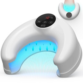 iKeener Kabelloses Lasergerät des Nagelpilzes für mehrere Nägel, einfach zu bedienen, geeignet für farbige und verdickte Nägel, Infrarotlicht 470 nm 910 nm blaues Licht