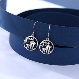 Elephant Earrings for Women Dangling, AEONSLOVE Sterling Silver Drop Earrings Elephant Jewellery Gift for Mother's Day Birthday