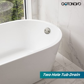 gotonovo Two-Hole Universal Bathtub Overflow Face Plate Fit Standard Size Tub Replacement with Matching Brass Screws Brushed Nickel