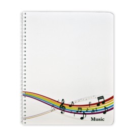 BookFactory® Music Notebook/Music Journal - 100 Pages, Laminate Cover, Wire-O, 8" x 10" (20.3cm x 25.4cm), 10 Staves per Page Format (LOG-100-SCW (Music))