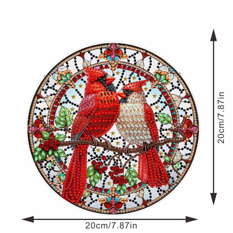 STGLCR Diamond Painting Cardinal Ornament 5D Bird Wreath DIY Diamond