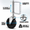 4-Inch Spring-Loaded Gate Caster Wheel with 360° Swivel, Rubber Tire