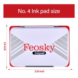 Feosky Ink Pads for Rubber Stamps Small Size 3-1/4" by 2-1/3" inches.(Red)