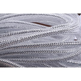 YYCRAFT Deco Mesh Tubing Flex with Metallic Foil 8mm x 25 Yards-Silver