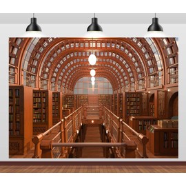 CORFOTO 7x5ft Old Library Room Interior Backdrop Medieval Bookshelf Backdrop Ancient Books Background Vintage Library Backdrop Conference Graduation Party Supplies