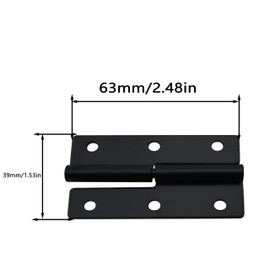 HSCGIN 2PCS Stainless Steel Sliding Detachable Hinges 2.5 inches with Left Side Screws Non Groove Disassembly Furniture Hardware for Doors Windows Cabinets Shoe Cabinets Boxes Wardrobes Black