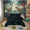 QOOMO Jurassic Dinosaur Kids Bedding Set, Black, Twin Size