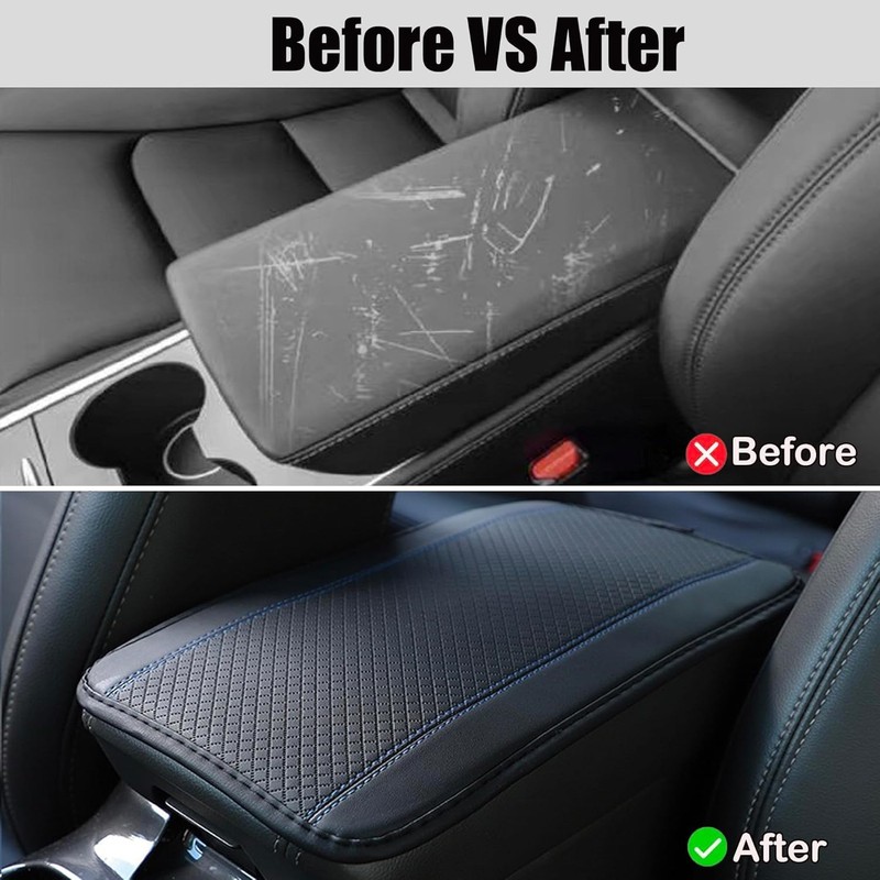 Car Center Console Cover, PU Leather Car Armrest Box Pad,