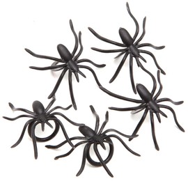 Spider Rings (36 Pieces) Black Plastic Halloween Party Favors