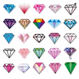 Diamond Stickers for Laptop(50 Pcs),Gift for Kids Teens Adults Girl,Diamond Waterproof Stickers for Water Bottle,Vinyl Stickers for Scrapbook,Journal,Dairy,Skateboard