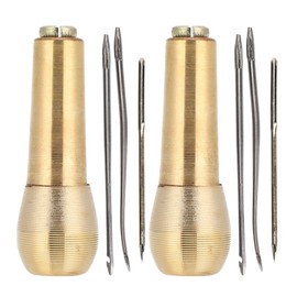 Chazcool 2 Set Leather Sewing Awl Needle with Copper Handle - Speedy Stitcher for Handmade Leather and Shoe Repair