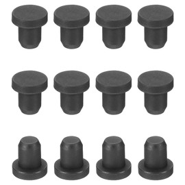 MECCANIXITY Silicone Rubber Solid Plug Soft Flexible Stoppers for 5-5.5mm Hole Black 12 Pieces
