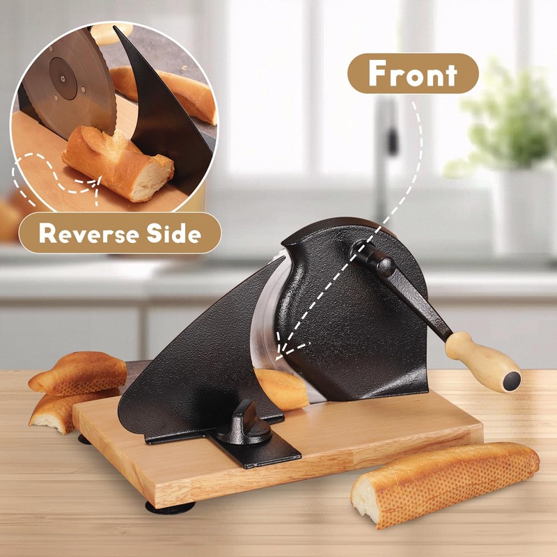Manual Bread Slicer, Versatile Hand-Crank Bread Slicer for Bakeries, Coffee