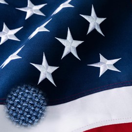 American Flag 4x6 ft for Outside, Ultra Durable Spun Polyester US Flags with Embroidered Stars, Sewn Stripes, Brass Grommets, Indoor/Outdoor All Weather Use