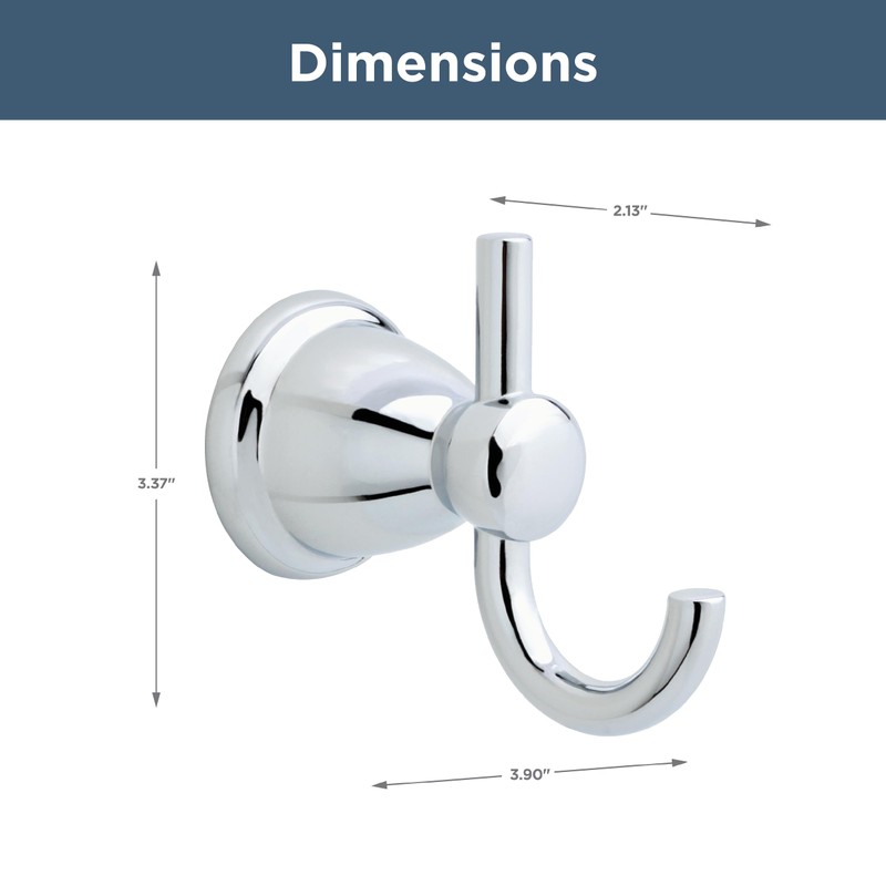 Franklin Brass Kinla (1-Pack) Towel Hooks Polished Chrome Bathroom Double