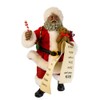 Kurt Adler Fabriche' Black Santa with List and Candy Cane,