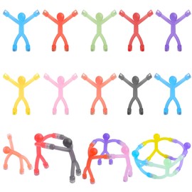 Fridge Magnets for Kids Magnetic Men Colorful Humanoid Magnetic People Fidget Toys Mini Magnatiles, Funny Fridge Magnets Adults for Refrigerator, Locker, Door, Office,Whiteboard (10Pcs-Rainbow)