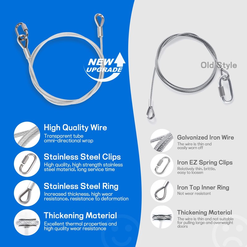 Atesilor 2Pcs Upgraded Vinyl Coated Stainless Steel Lift Cable Compatible